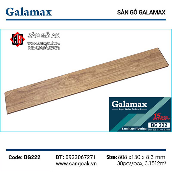 Sàn Gỗ Công Nghiệp TQ Galamax 8.3mm BG222